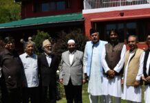 Dr Farooq Abdullah led delegation meets Governor Vohra, demands Assembly session