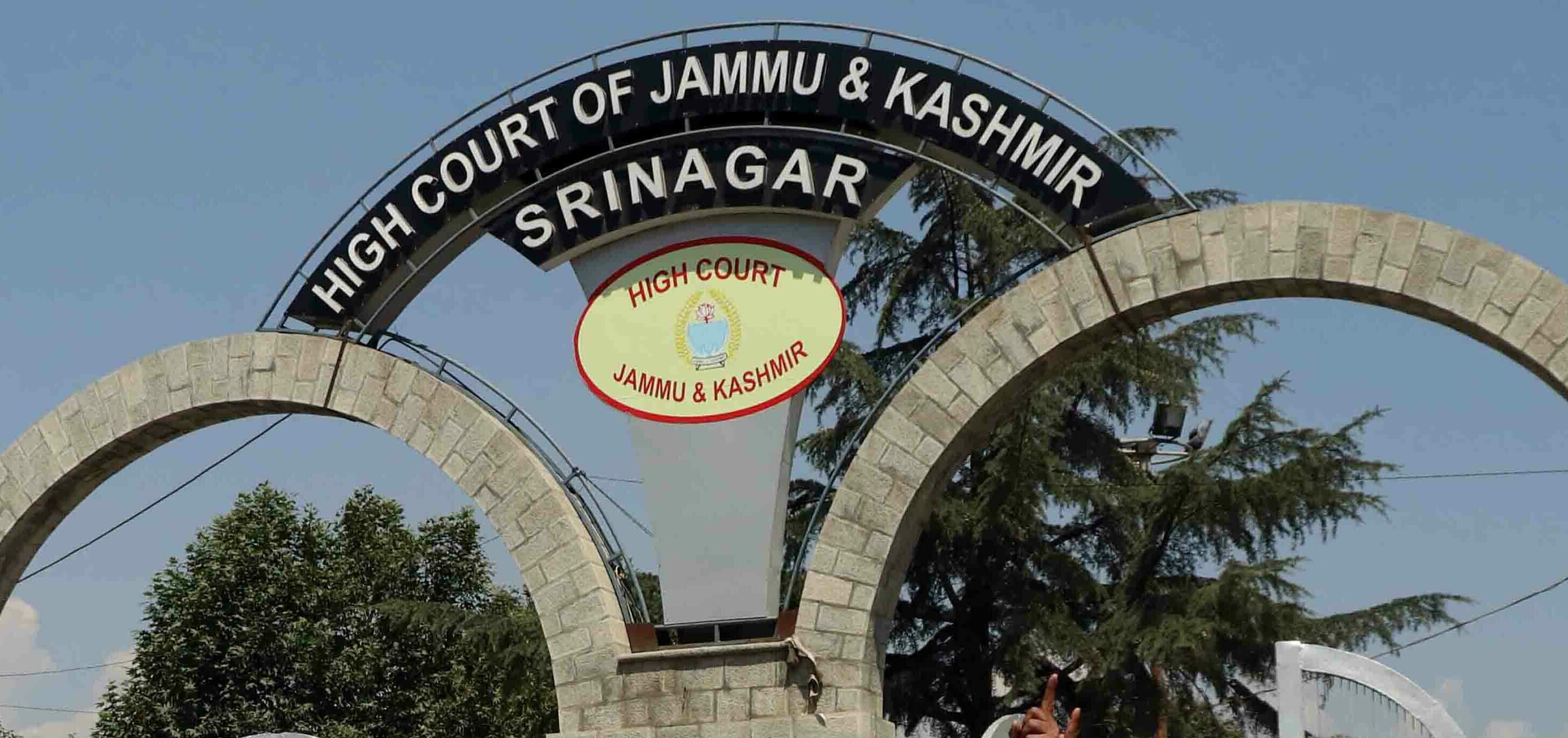 Jammu and Kashmir Excessive Court docket