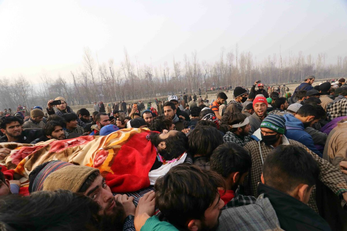 funeral of militant carrying