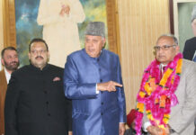 Brig Lakhanpal joins NC in presence of Farooq Abdullah