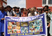 Pellet victims stage protest in Srinagar