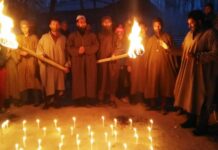 Human Rights Week: Hurriyat (G), JKLF stage candlelight protests in Kashmir parts