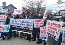 Parents protest against fee hike by private schools