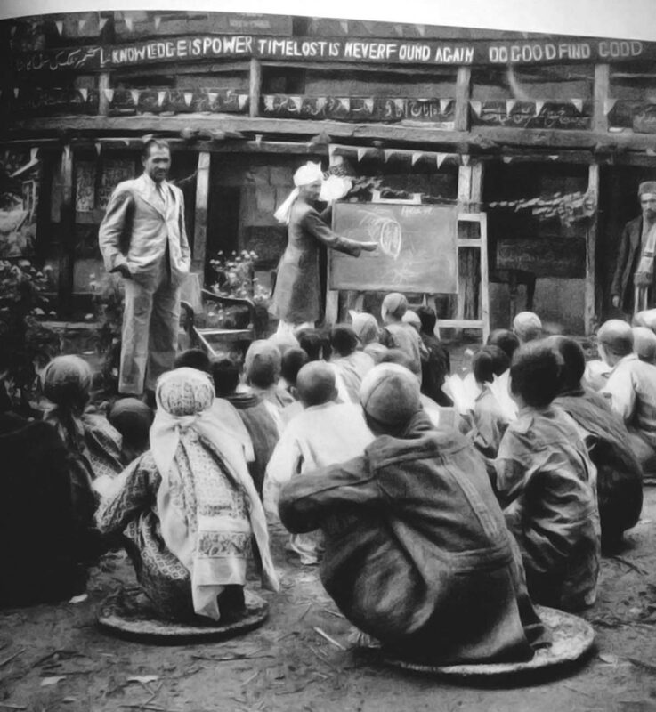 A-pre-partition-photograph-hsowing-the-adult-education-class-in-progress,-possibly-in-the-old-Biscoe-School