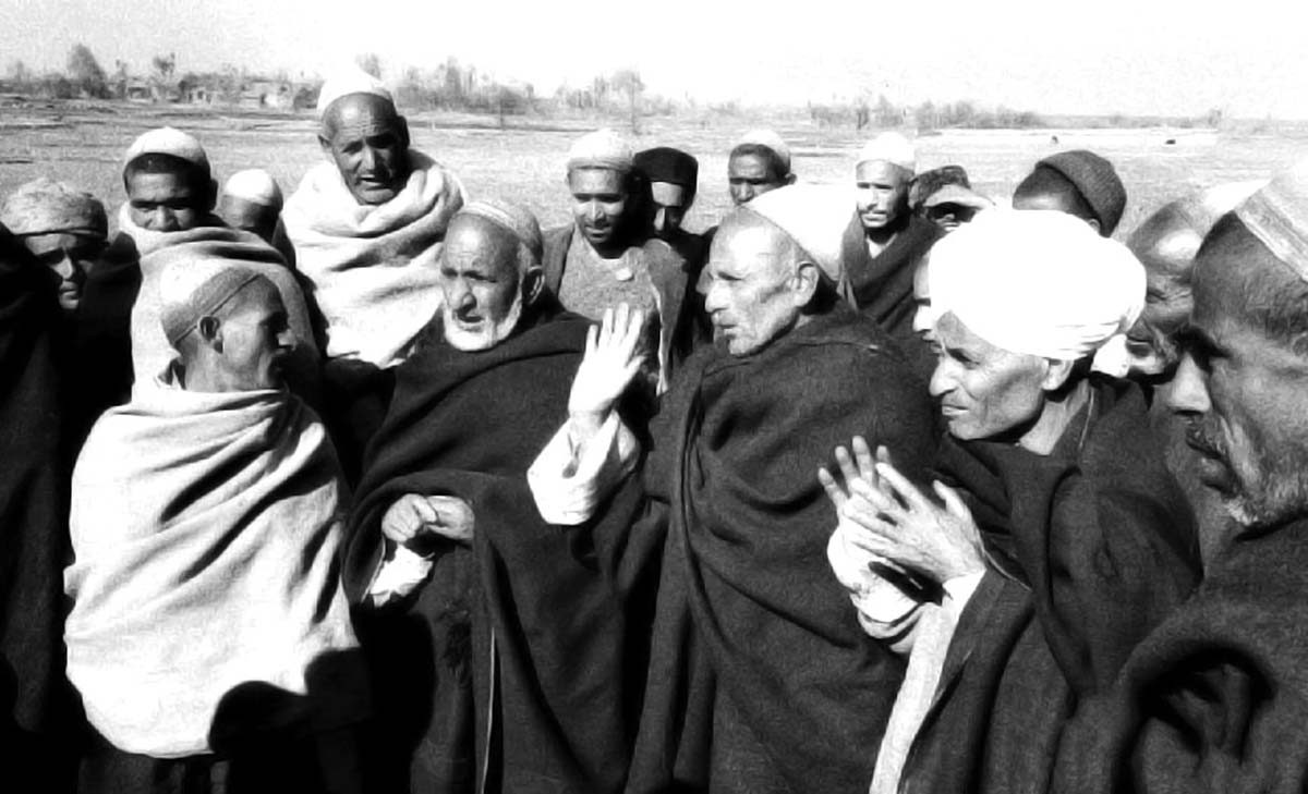 An-undated-photograph-showing-the-village-elders-in-a-discussion