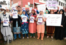 Jail Unrest? Family members of prisoners protesting at Press Colony.