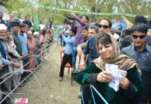 Torn Between Loyalties Mehbooba Mufti during an election rally in South Kashmir.