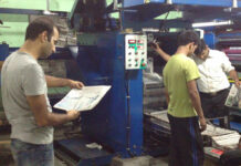 Kashmir Life team at printing press.