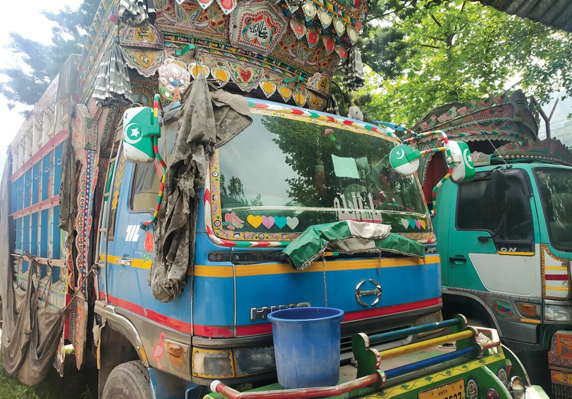 Seized–Pakistani-trucks-in-police-custody.