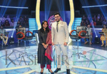 Supriya-Sahu-DG-Doordarshan and Rayees Mohiuddin KBC Kashmir Life Kus bani koshur karorpaet