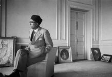 A rare photograph showing Sheikh M Abdullah in the Royal Palace at Srinagar in late 1947.