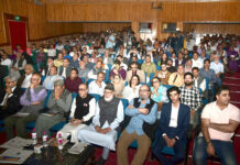 A large gathering at the first death anniversary of Shujaat bukhari