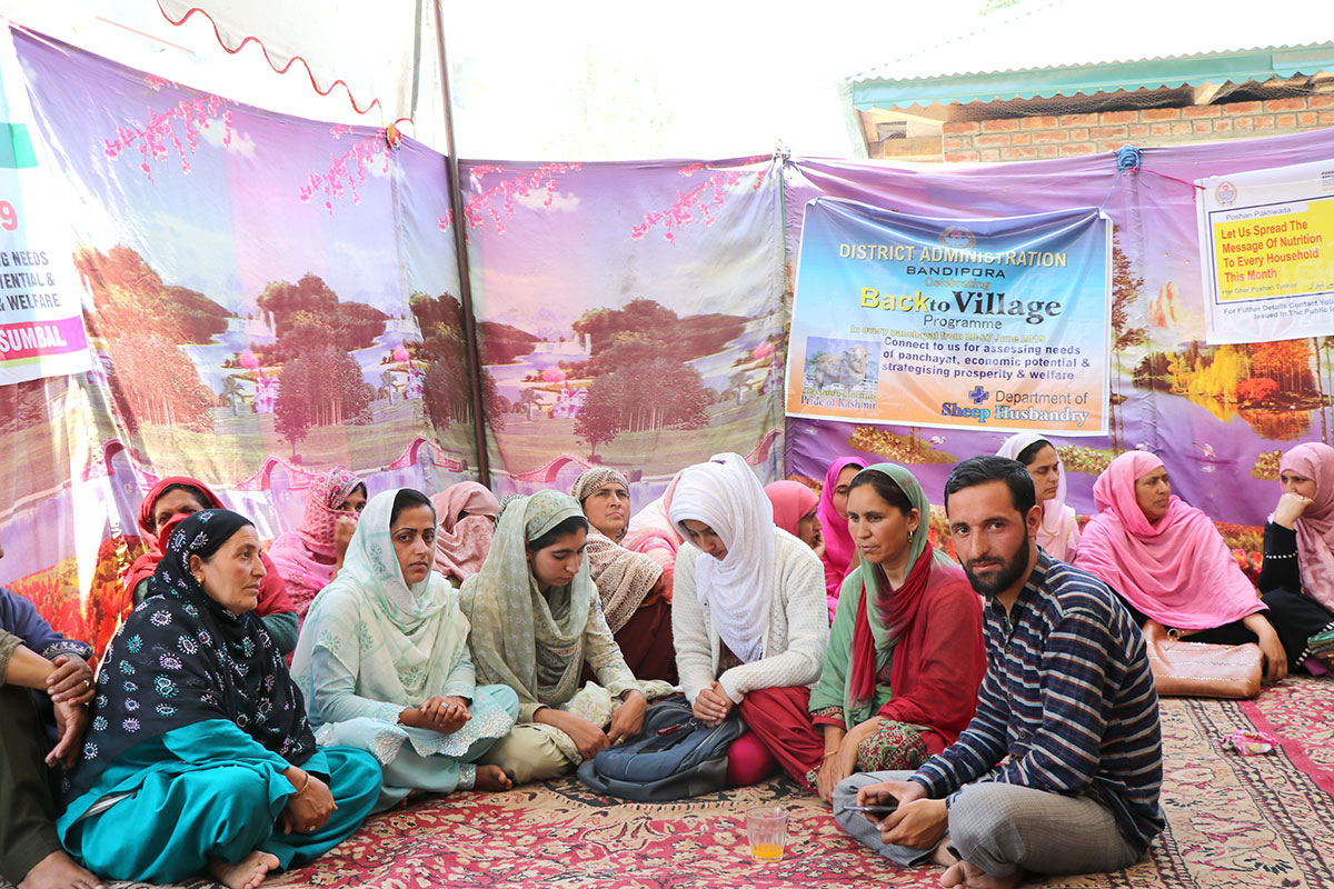 Members of self-help group at Back to Village, Nesbal, Sumbal.