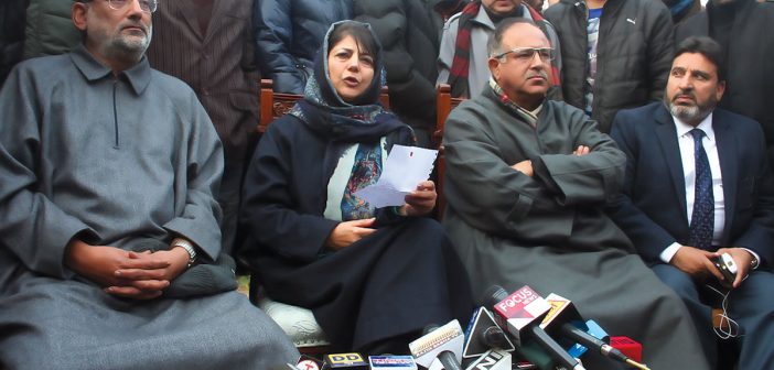 Mehbooba Mufti with her erstwhile party members.