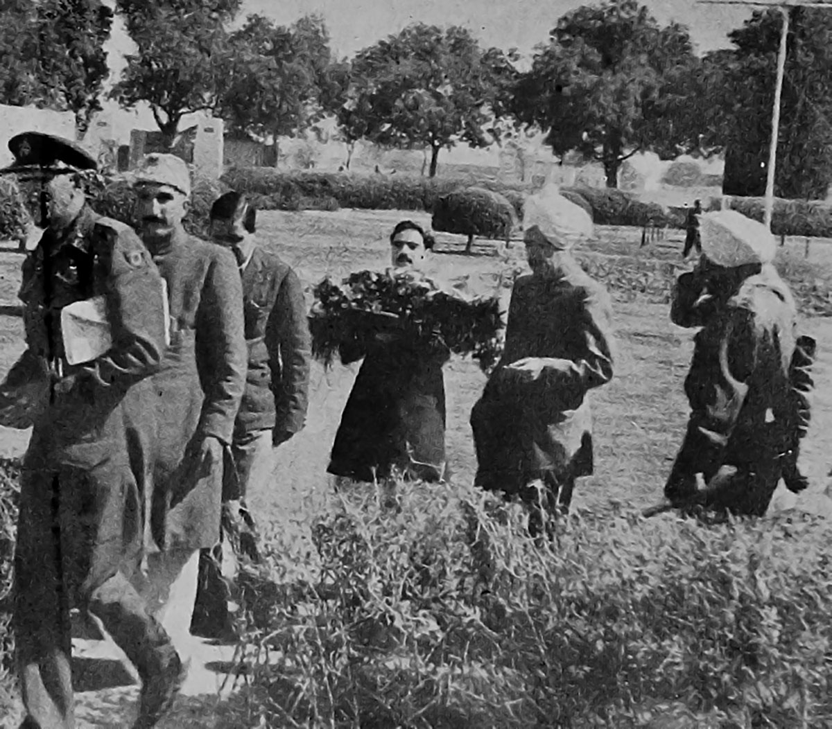 Gandhi’s mortar remains being taken to Kashmir by the then Deputy Prime Minister Bakshi Ghulam Mohammad, a photograph taken at the Delhi airport.