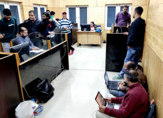 Inside view of Media Facilitation Centre, stationed at Directorate of Information Department, Srinagar.