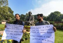 PDP MPs stage protest in Parliament against scrapping of special status to J&K