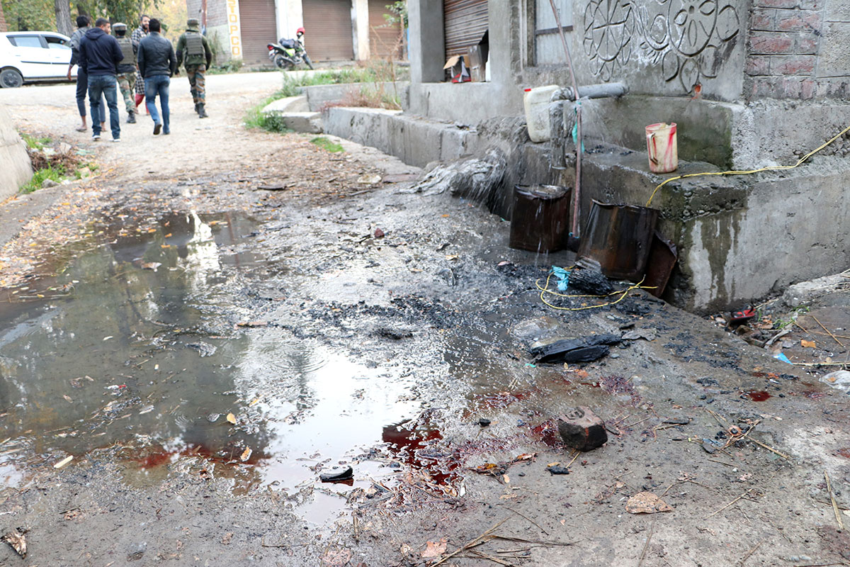 The spot in Kulgam where 5 non-locals were recently killed. KL Image by Bilal Bahadur