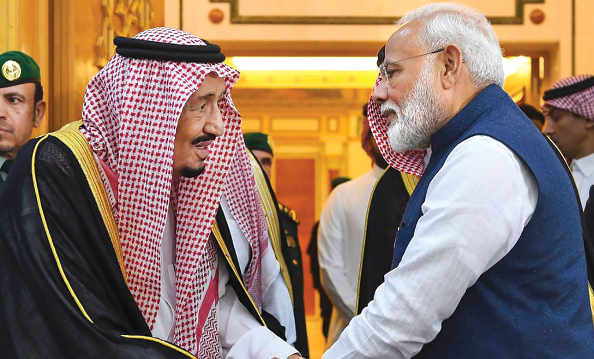 PM Narendra Modi with Saudi Arabia leader.