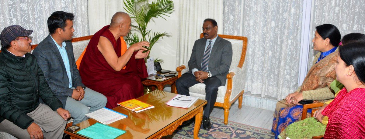 Lt Governor meeting joint delegation of Himalayan Buddhist Cultural Society, Paddar and Himalayan Buddhist Cultural Association