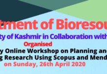 KU’s Bioresources Deptt holds online workshop on ‘Scopus & Mendeley’