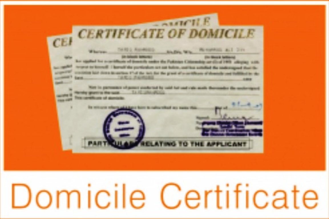 Certificate of the domicile. Domicile. Submit Proof of domicile.