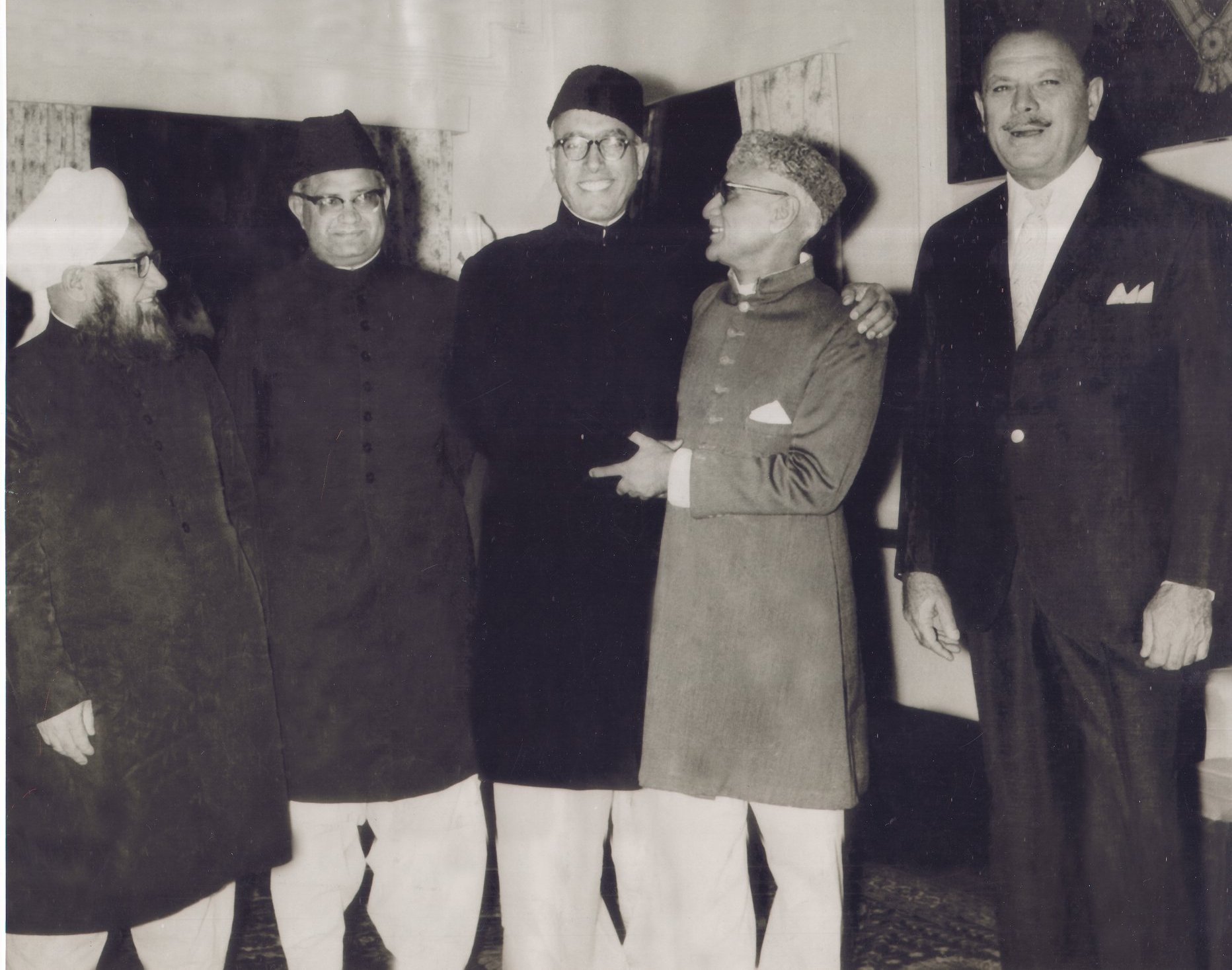 Sheikh Mohammad Abdullah with Ayub Khan and others