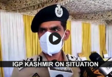 IGP Kashmir on Situation