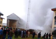 Fire Breaks Out In Railway Station Building In Central Kashmir