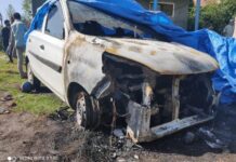 Alto Car Set On Fire In Central Kashmir