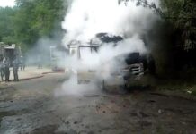 Moving Ambulance Catches Fire
