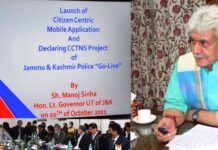 LG Declares JKP’s Much-Awaited CCTNS Project “Go-Live” ; Launches “JK eCop” Mobile App