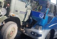 Seven Injured After Army Vehicle, Civilian Bus Suffer Head-On Collision