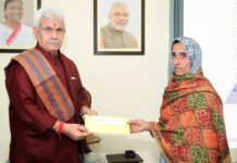 JK's LG Manoj Sinha hands over appointment letters to NoKs of civilians killed in Poonch on 3 March 2024.