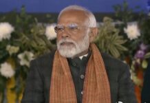 Prime Minister Narendra Modi attended the 'Viksit Bharat Viksit Jammu Kashmir' programme in Bakshi Stadium Srinagar on March 07 2024.