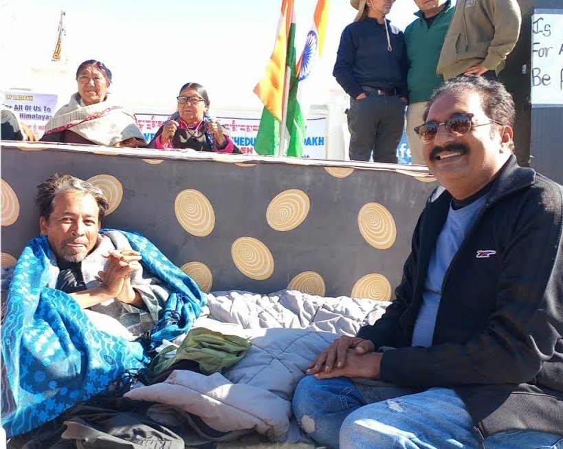 Prakash Raj, Sonam Wangchuk, and others fast in Ladakh for demands, including statehood, on actor's 59th birthday.