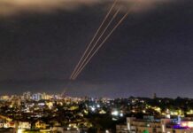 Israel's anti-missile system operating over Ashkelon