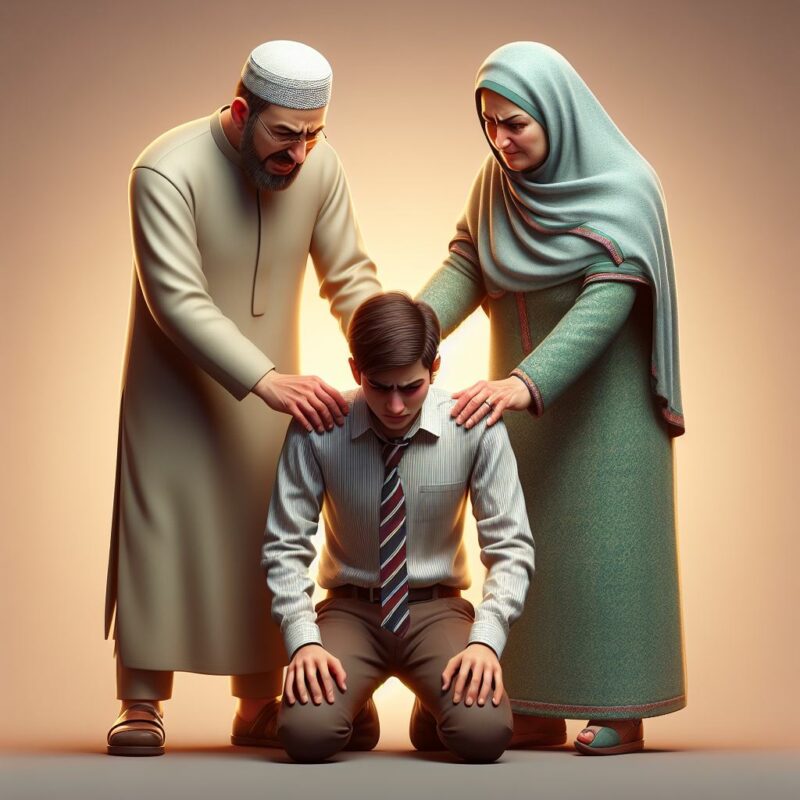 Parents forcing their son to choose a particular career
