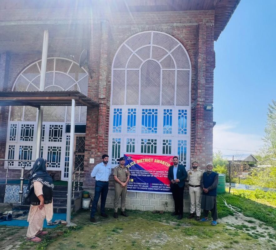 Three Double-Storied Houses Confiscated from Drug Peddlers in South Kashmir