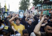 Kashmiri Shias Protest Killing of Hezbollah Chief After Friday Prayers
