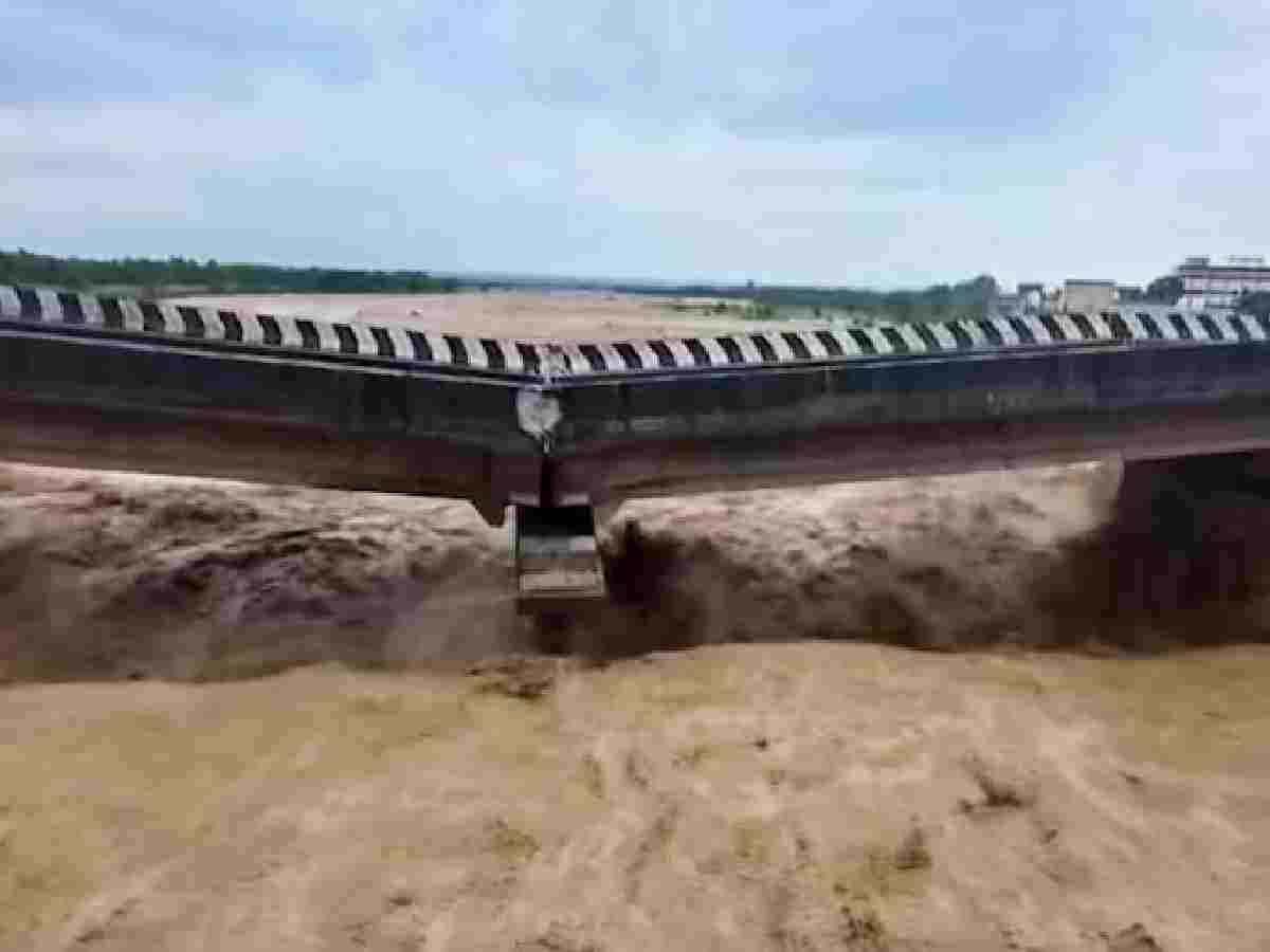 Portion of a bridge on the Jammu-Pathankot national highway