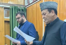 PDP’s Aga Syed Muntazir Mehdi Sworn in as Budgam MLA