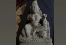 Ancient Goddess Durga Sculpture Retrieved From Jhelum
