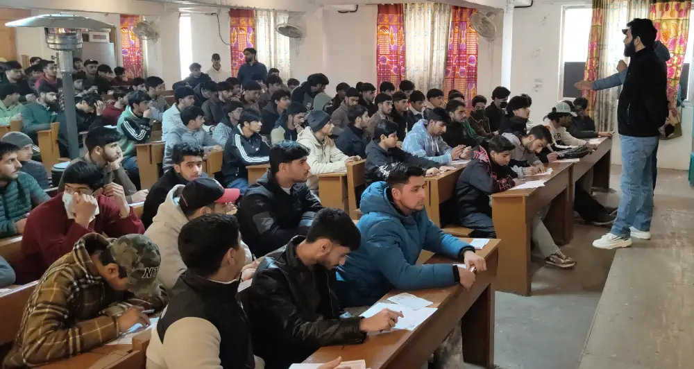 Lecture hall in a coaching centre in Srinagar
