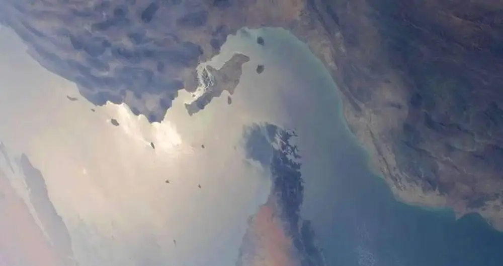 Strait of Hormuz, as seen from space. A NASA photograph