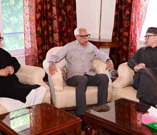 Chief Minister Omar Abdullah meets former J&K Governor N. N. Vohra