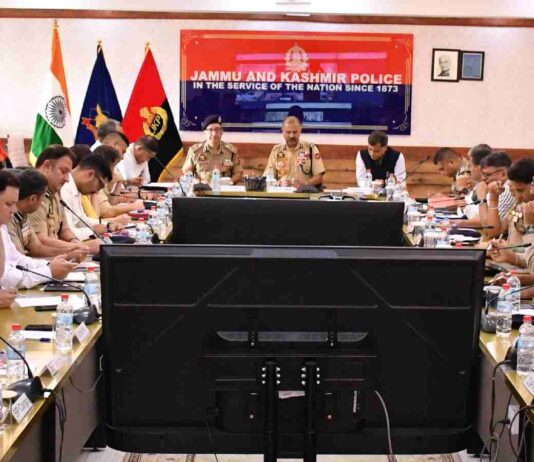 DGP Reviews Jammu Kashmir Security Preparedness With Police, CAPF Officers DGP Nalin Prabhat chairs a high-level security review meeting with senior police officers at the Police Control Room (PCR) Kashmir in Srinagar