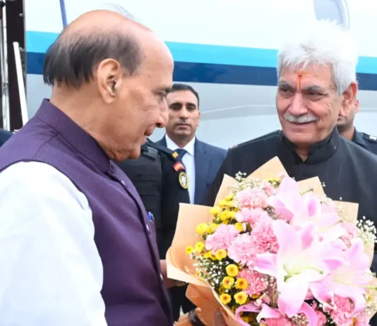 Rajnath Singh Arrives in Srinagar on Two-Day Jammu Kashmir, Ladakh Visit Ahead of Kargil Vijay Diwas