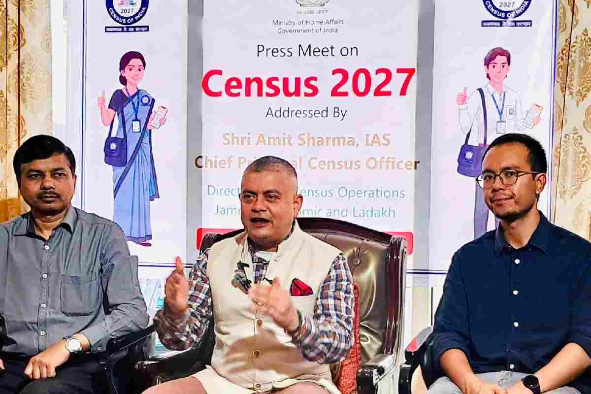 Director Census Operations for Jammu and Kashmir and Ladakh, Amit Sharma, addressing a press conference in Leh on Sunday regarding the self-enumeration phase of Census 2027