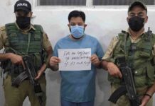 Srinagar Police Arrest Habitual Fraudster Accused Of Duping Traders Ubaid Maqbool Khawaja, who was arrested by Srinagar Police in a fraud and impersonation case